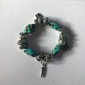 Chunky faux silver bracelet